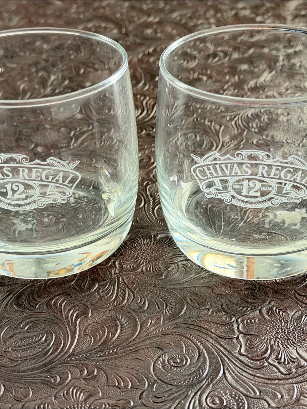 Chivas Regal Branded Whiskey Rocks Glasses - Clear Glass, Set of 2